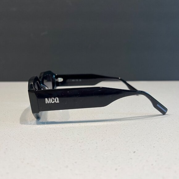 McQueen MQ0342S Rectangular Black Sunglasses With Bold Frame - Picture 6 of 12